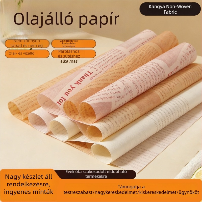 Olajálló papír sült nasikhoz és kenyérhez — élelmiszer-minőségű, többméretű olajálló alátét