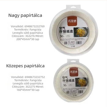 Fangcao Sütőpapír Szilikonolaj Bevonattal, Kör Alakú Sütőedényhez, Olajat Szívó Sütőpapír
