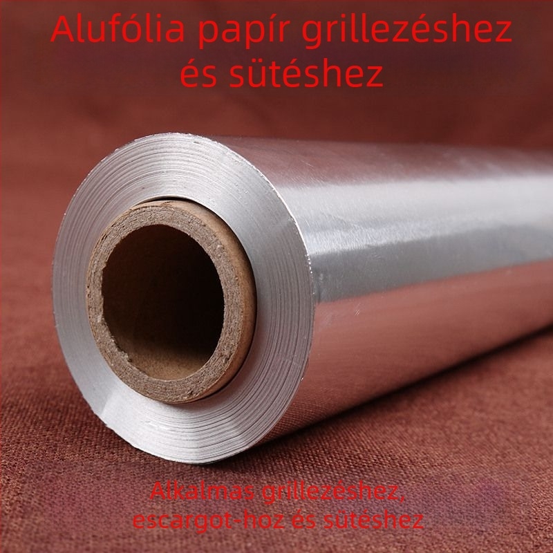 Vastagított alumíniumfólia grill- és sütőhasználatra, élelmiszer-minőségű sütőpapír a hús és édesburgonya sütéséhez