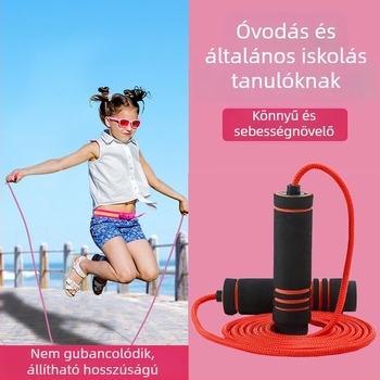 Állítható ugrókötél edzéshez és zsírégetéshez, gyermekeknek és felnőtteknek; edzés a testnevelési vizsgára.