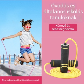 Állítható ugrókötél edzéshez és zsírégetéshez, gyermekeknek és felnőtteknek; edzés a testnevelési vizsgára.