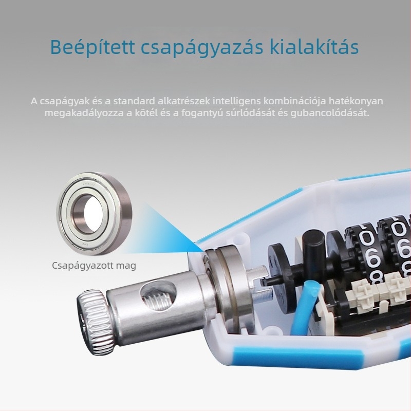 Ugrókötél gumírozott fogantyúkkal, acélmaggal és PVC zsinórral – számláló funkcióval