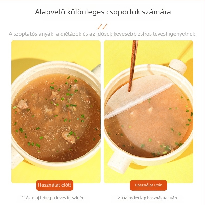 Rice Wood Élelmiszerolaj-abszorbeáló papír levesekhez, konyhai szűrőpapír