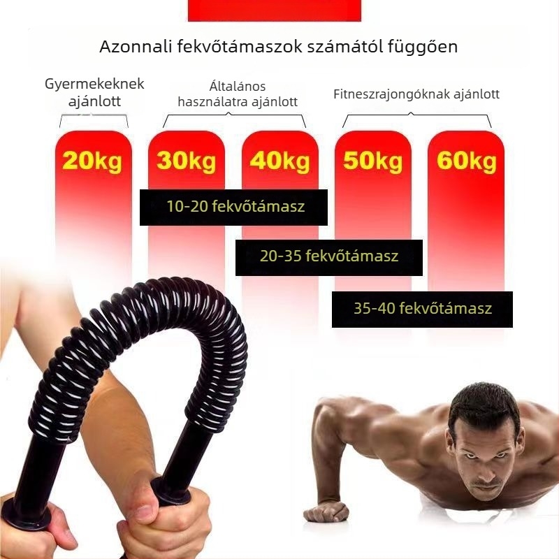 Karral erősítő mellkas tágító rugós fogantyúkkal, kéz- és karedzéshez