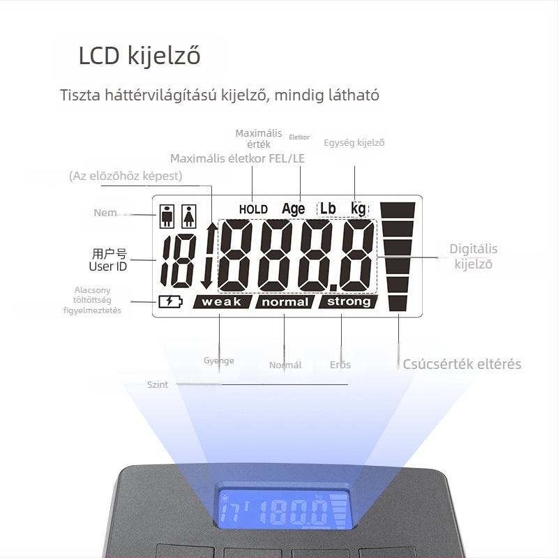 Állítható elektronikus erőmérő a fogás erejének mérésére, rehabilitációs edzéshez – fogás erőmérő tester