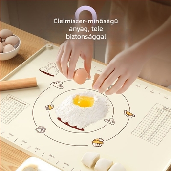 Élelmiszer-minőségű szilikon gyúrómat, vastag felülettel, nagy méretű konyhai nyújtó mat