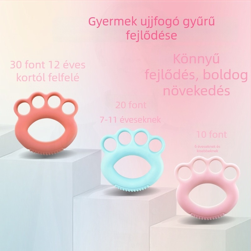 Gyerekeknek szánt ujjfogó gyűrűk az ujjak állóképességének és a csukló kontrolljának növelésére, a gyenge írás javítására tervezve