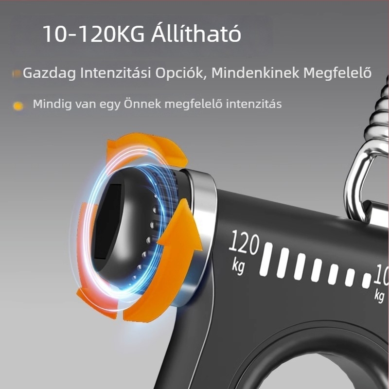 Állítható fogáserő-fejlesztő, 10–120 kg, kéz- és alkarizmok edzésére, csukló edző készülék