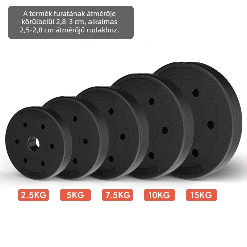 Környezetbarát cementbevonatú súlyzó készlet otthoni edzéshez, férfiak és nők számára, 2,5–15 kg