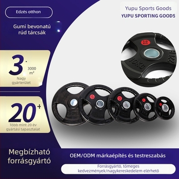 Állítható gumírozott bárkorongok, háromlyukas kialakítás, nagy és kicsi lyukakkal, otthoni edzéshez