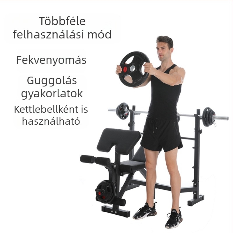 Állítható gumírozott bárkorongok, háromlyukas kialakítás, nagy és kicsi lyukakkal, otthoni edzéshez