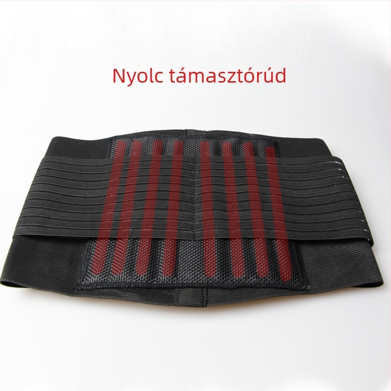 Légáteresztő deréktámasz acéllemez-támogatással, súlyemeléshez és guggoláshoz