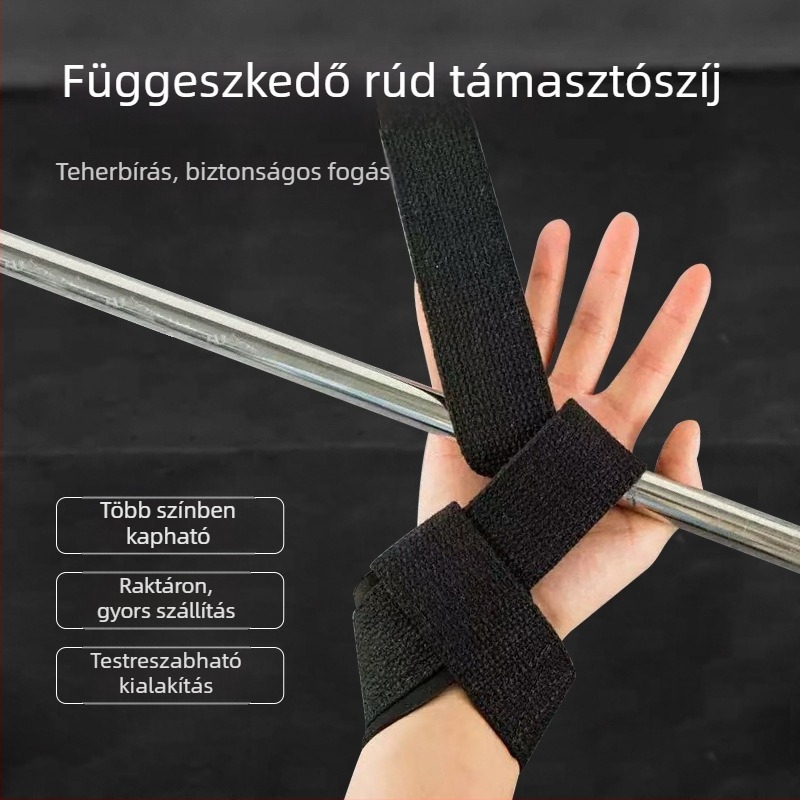 Csúszásmentes csuklóvédő pánt súlyemeléshez, fogás támogatás, kézi súlyzók és felhúzások