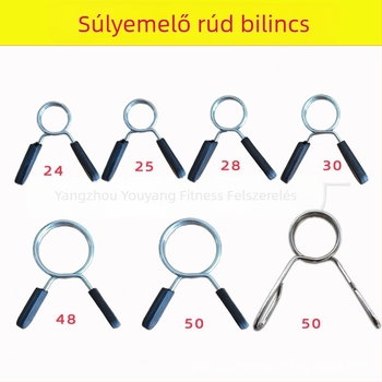 Rúdklipsz fogantyúval, a meglazulás elleni rugós zár olimpiai rúdhoz és súlyzórúdhoz