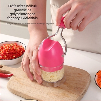 Kézi fokhagymaprés, tenyérméretű, könnyen szétszerelhető és tisztítható