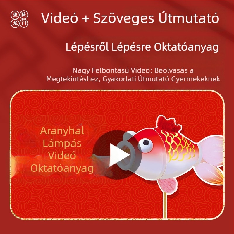 Mr. Toy DIY papírlámpa készlet – hal motívummal, kézzel készített, hordozható lámpás a tavaszi fesztiválhoz