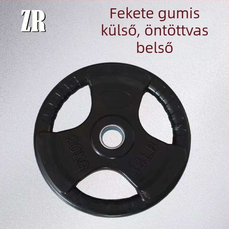 Gumírozott bevonat öntöttvas súlytárcsa a rúdhoz, 2,5 kg, 5 cm-es lyukkal