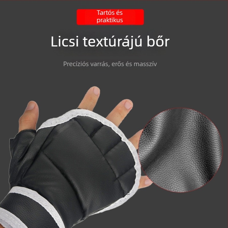 Edzésre szánt boxkesztyű Split-Knuckle, fél ujjú kialakítás, alkalmas homokzsákos és sanda edzéshez