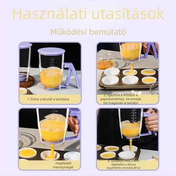 Kézi tésztaadagoló tölcsér süteményekhez, gofrikhoz és takoyakihoz