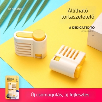Torta rétegező eszköz és kenyérszeletelő állvány, 2 darabos készlet, sárga