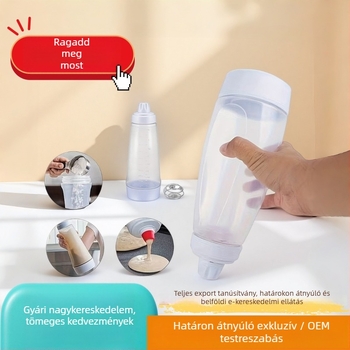 Kézi hajtású tésztakeverő üveg, tésztaadagoló és krémkeverő, muffin tésztakeverő üveg mérő skálával