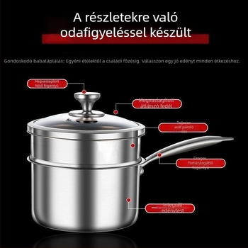 Vastag falú rozsdamentes acél tejfazék babáknak, multifunkciós gőzölő és főző edény, kompakt otthoni használatra