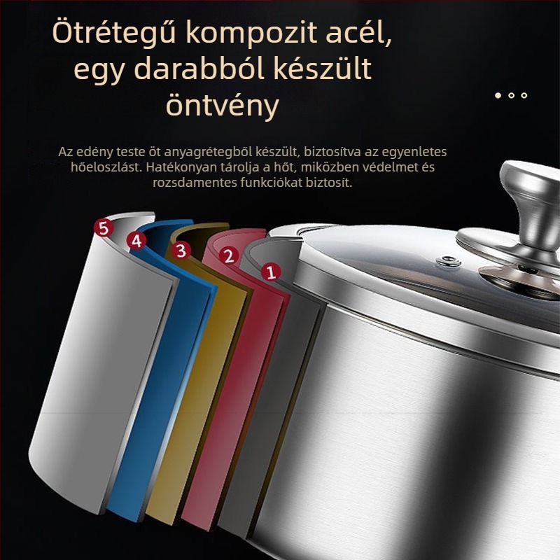 Vastag falú rozsdamentes acél tejfazék babáknak, multifunkciós gőzölő és főző edény, kompakt otthoni használatra
