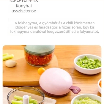 Kézi fokhagymaprés és zúzó – otthoni konyhai eszköz, műanyag, multifunkcionális