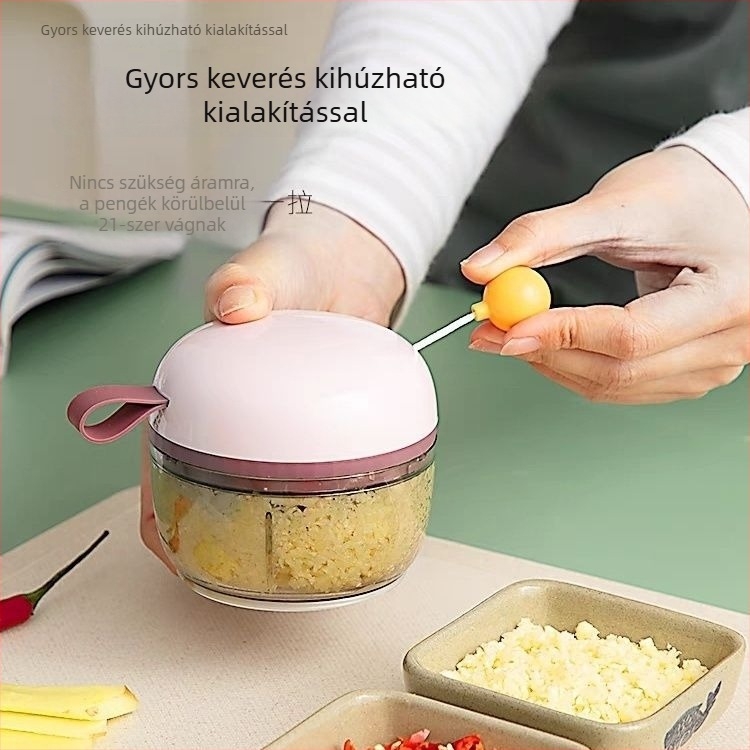 Kézi fokhagymaprés és zúzó – otthoni konyhai eszköz, műanyag, multifunkcionális