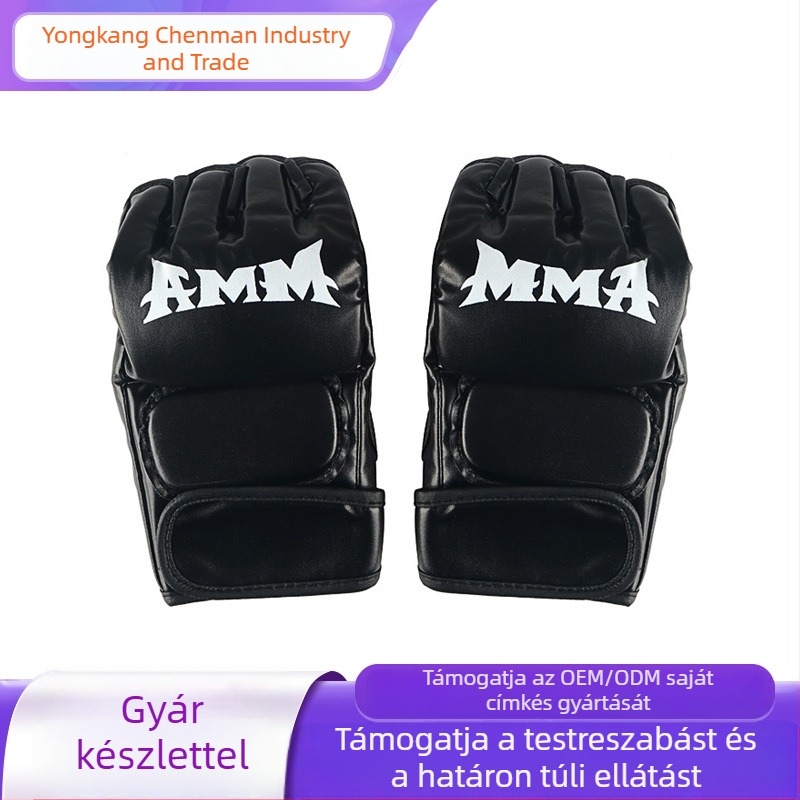 Boxkesztyűk sanda és Muay Thai-hoz – felnőtteknek, félujjas edzés MMA/UFC, férfiak és nők számára