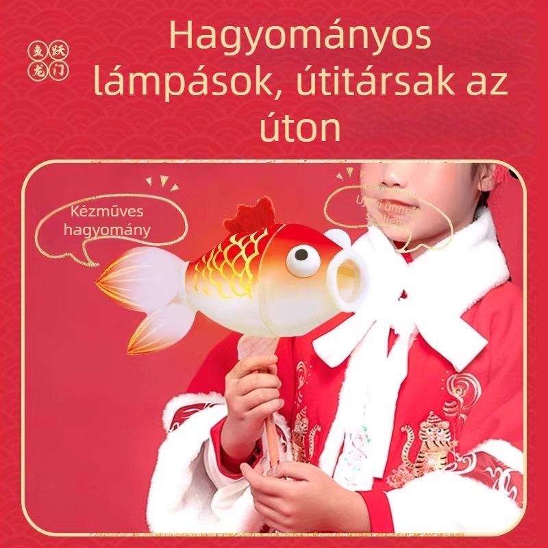 Kínai hagyományos papírlámpa DIY anyagkészlet — kézzel készített ponty lámpa gyermekeknek