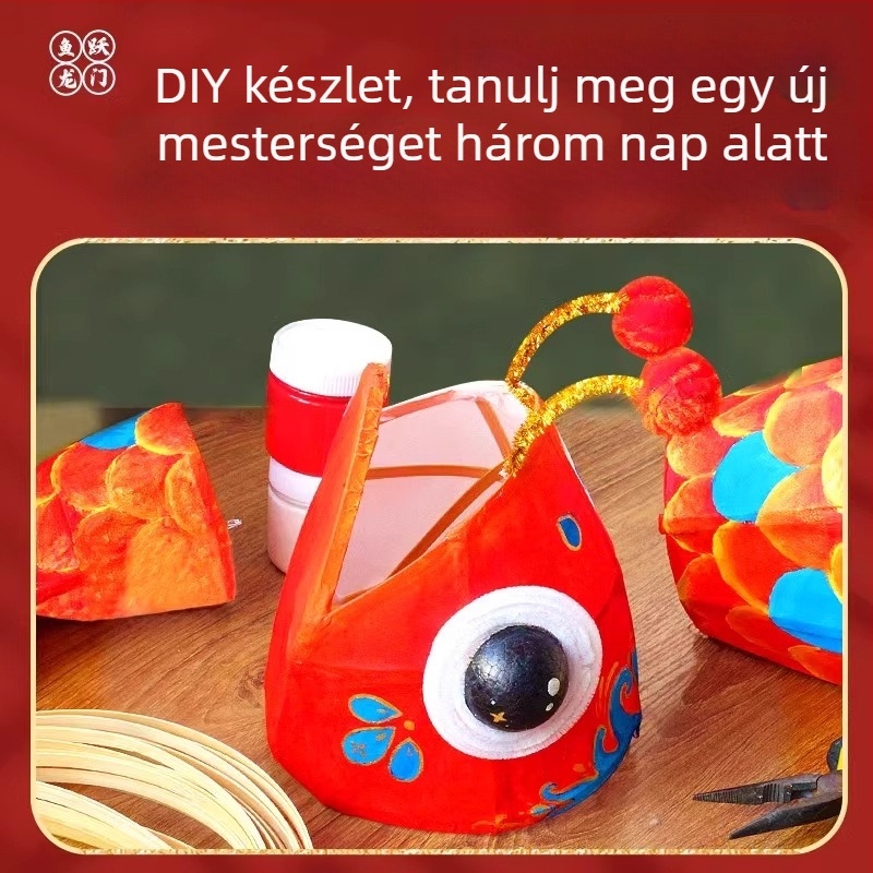 Kínai hagyományos papírlámpa DIY anyagkészlet — kézzel készített ponty lámpa gyermekeknek