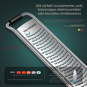 304 rozsdamentes acélból készült sajtrészelő és citromhéj reszelő, ultra-finom reszelő csokoládéhoz