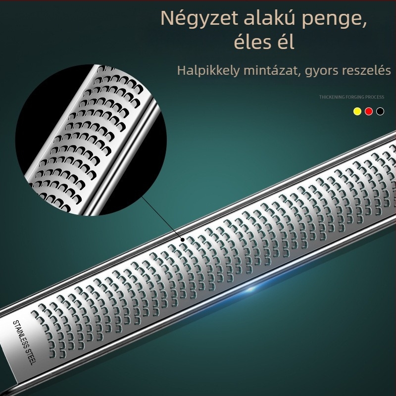 304 rozsdamentes acélból készült sajtrészelő és citromhéj reszelő, ultra-finom reszelő csokoládéhoz