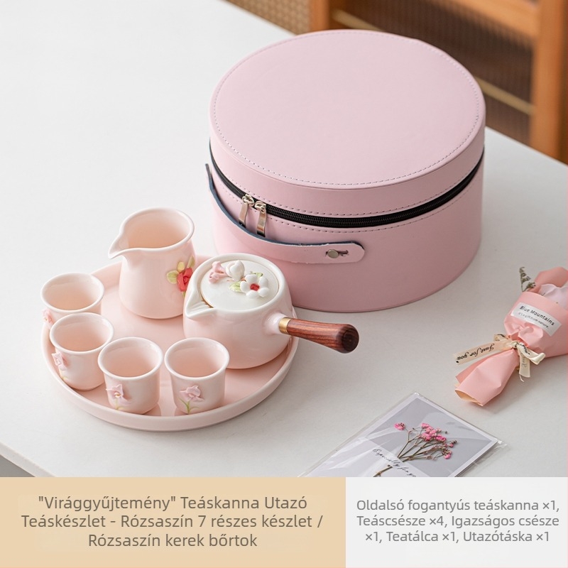 Porcelán teáskészlet kültéri használatra: teáskanna és teáscsésze