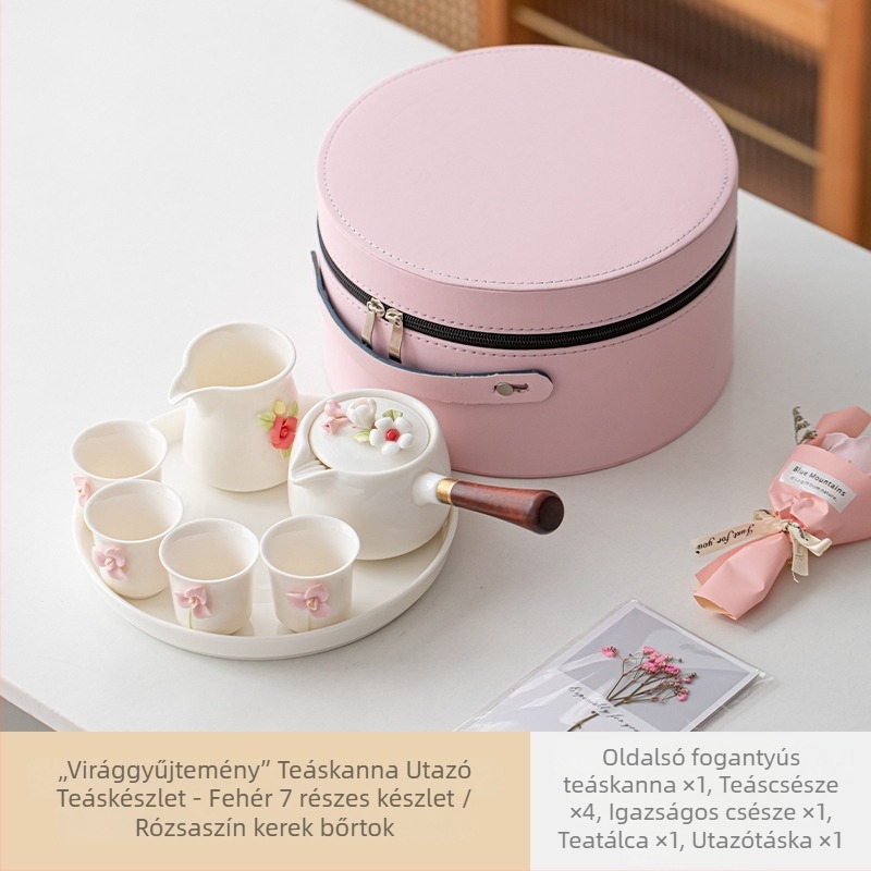 Porcelán teáskészlet kültéri használatra: teáskanna és teáscsésze