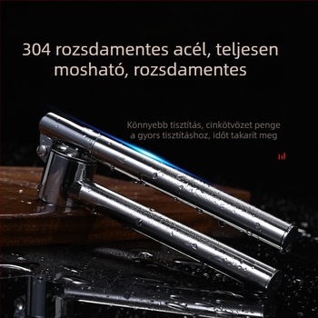 Rozsdamentes acél fokhagymaprés – kézi fokhagymaprés, többfunkciós konyhai eszköz