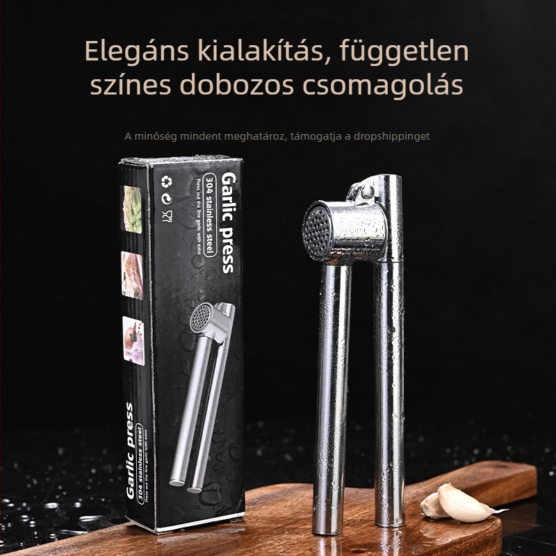 Rozsdamentes acél fokhagymaprés – kézi fokhagymaprés, többfunkciós konyhai eszköz