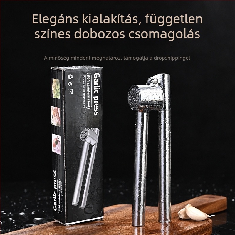 Rozsdamentes acél fokhagymaprés – kézi fokhagymaprés, többfunkciós konyhai eszköz