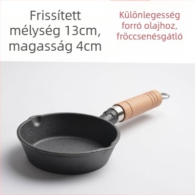 Kis öntöttvas serpenyő forró olajhoz – mély sütéshez, olajöntéshez, sík aljzathoz