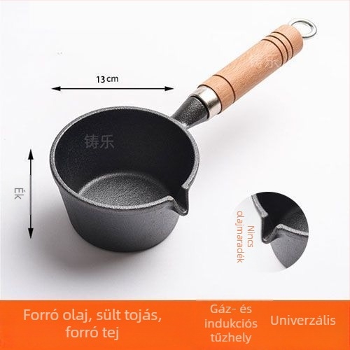 Kis öntöttvas serpenyő forró olajhoz – mély sütéshez, olajöntéshez, sík aljzathoz