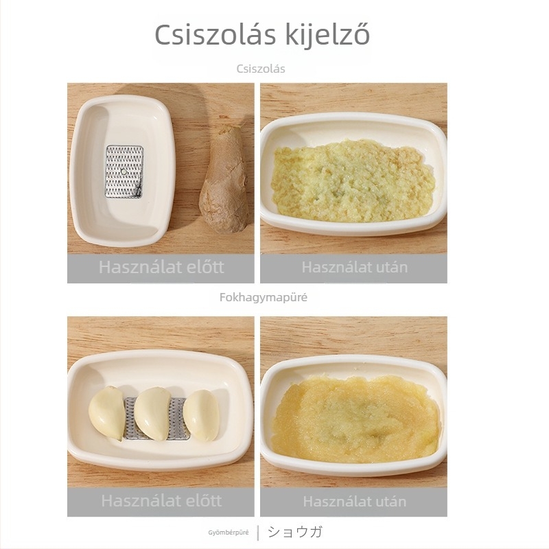Multifunkcionális fokhagyma- és gyömbérpaszta grinder, wasabi és mustár reszelő funkcióval