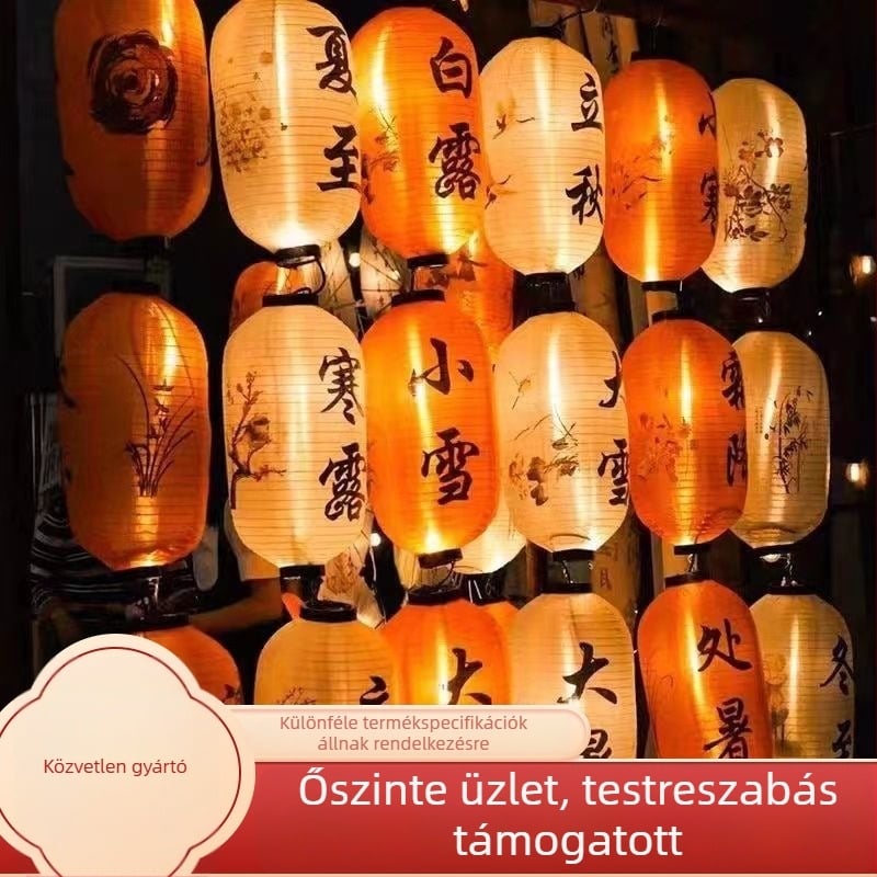 24 napszakos kültéri lámpák, vízálló dekoráció, kínai stílusú sorozat, testreszabható dizájn