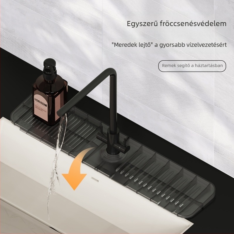 Átlátszó szilikon mosogató alátét, csepegésbiztos lefolyó matrac, testre szabható, penészmentes