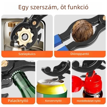 Gázpalack nyomáscsökkentő szelepéhez készült különleges kulcs és fogó a rögzítéshez és lazításhoz