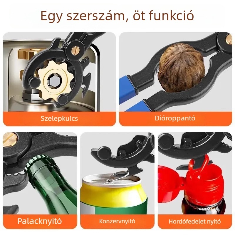 Gázpalack nyomáscsökkentő szelepéhez készült különleges kulcs és fogó a rögzítéshez és lazításhoz