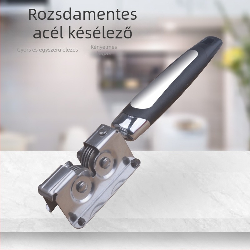 Rozsdamentes acélból készült konyhai késélező – gyors élezés