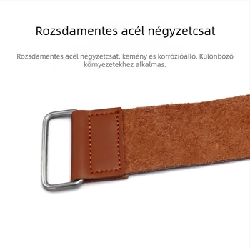 Élező kendő késekre és borotvákra, borjúbőrrel készített kendő az élezéshez, élező kiegészítők régi stílusú borbélyborotvákhoz