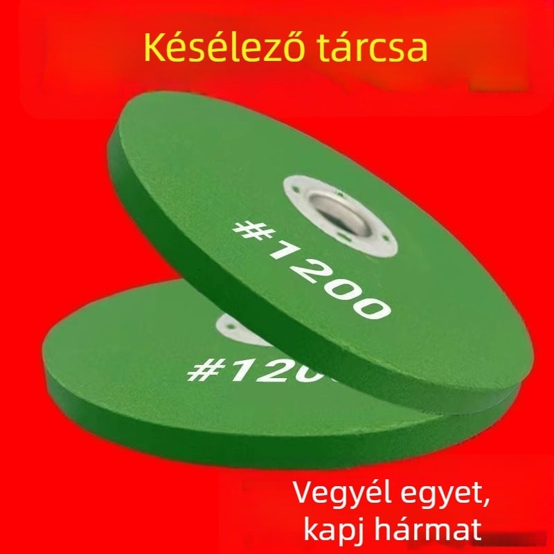Sarokcsiszolóhoz készült élező és finom csiszoló korong fémek polírozásához