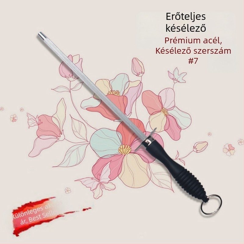 Rozsdamentes acél konyhai késélező rúd, masszív és hatékony